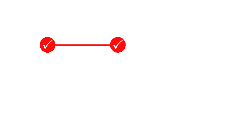Book a free 1:1 Mandarin trial at NCE in 3 steps: Sign up, pick a time, and meet your professional teacher.